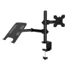 Techly ICA-LCD 174NB pöytäkiinnike näytölle, kannettavan tietokoneen hyllyllä, 13–32 tuumaa (33–81,3 cm), 8 kg, kannettava 12–17 tuumaa, VESA 75x75 / 100x100, musta