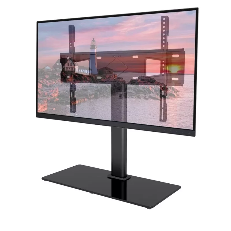 Techly ICA-LCD S07L TV-jalusta, 32–65 tuumaa (81–165,1 cm), 45 kg, VESA 600x400, karkaistu lasijalka, musta