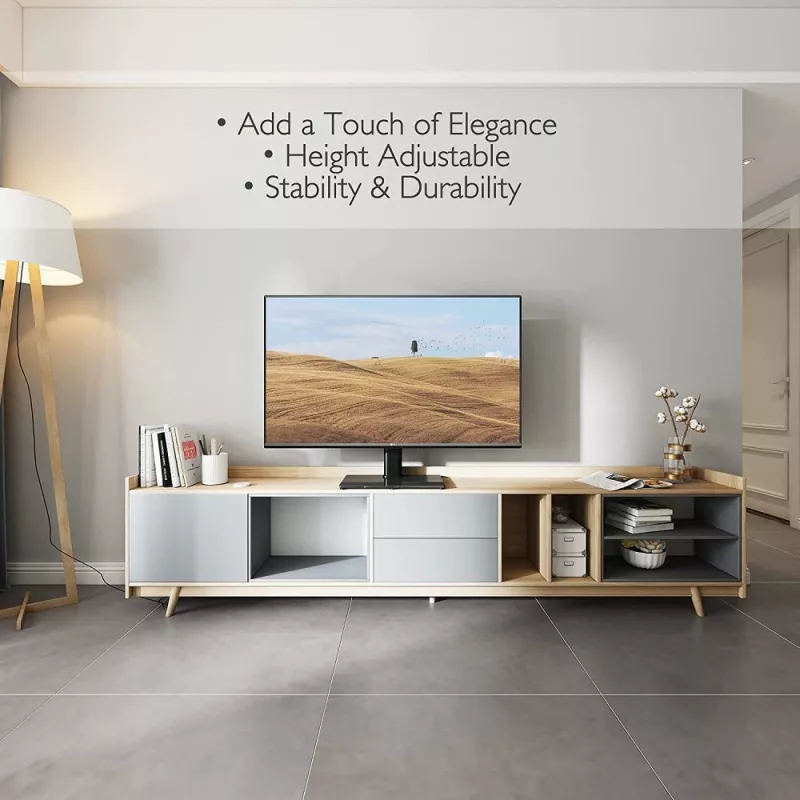 Techly ICA-LCD S07L TV-jalusta, 32–65 tuumaa (81–165,1 cm), 45 kg, VESA 600x400, karkaistu lasijalka, musta