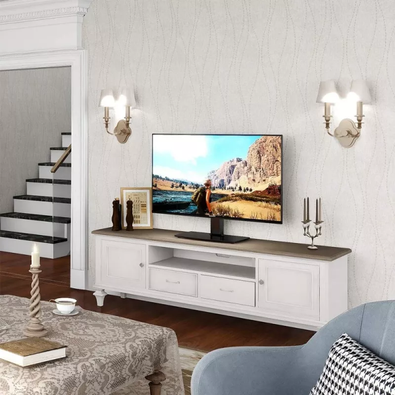 Techly ICA-LCD S07L TV-jalusta, 32–65 tuumaa (81–165,1 cm), 45 kg, VESA 600x400, karkaistu lasijalka, musta