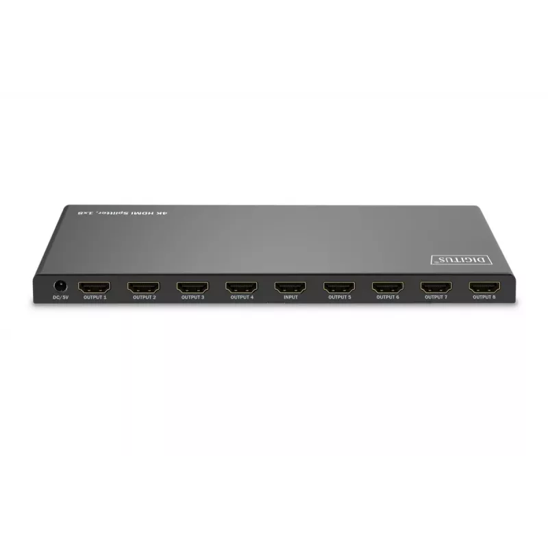 DIGITUS 1x8 HDMI-jakaja. 4K/60Hz HDCP 2.3. EDID-ohjaus
