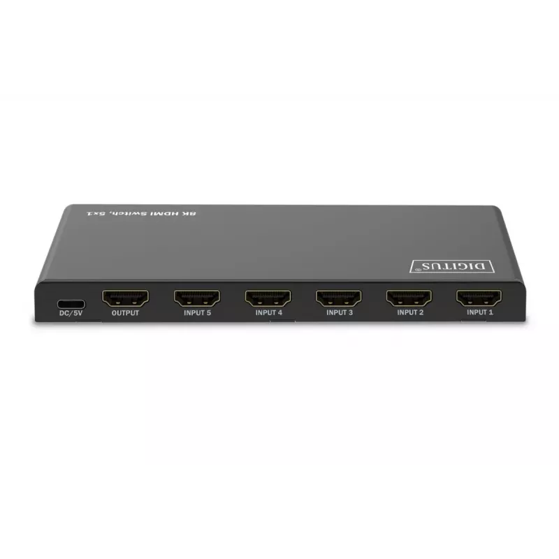 DIGITUS 5x1 HDMI-kytkin. 8K/60Hz (4:4:4). HDR. HDCP2.3
