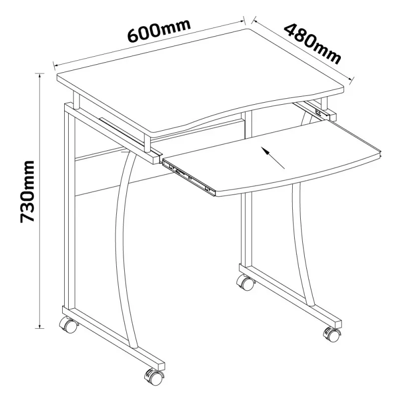 Techly ICA-TB 131B tietokonepöytä musta