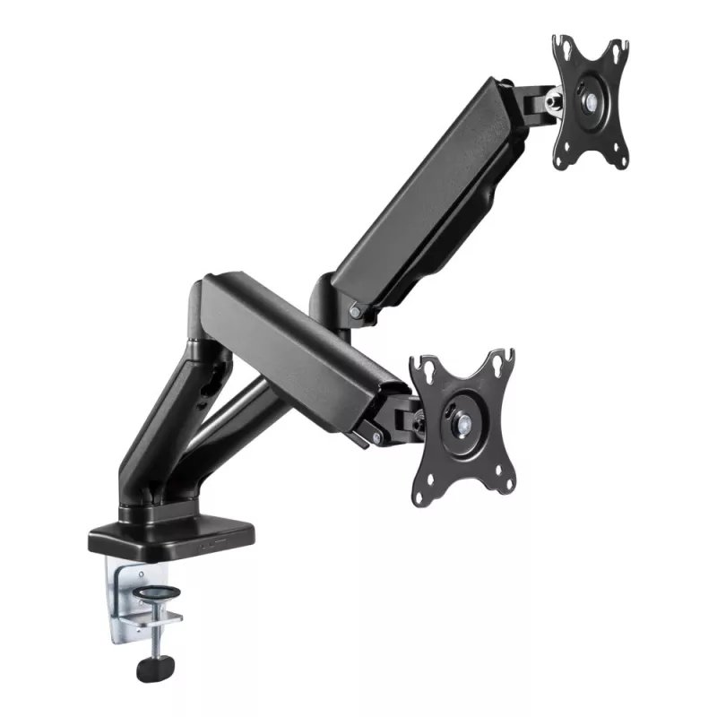Techly ICA-LCD 462B pöytäteline näytölle, kaasujousi, 17–32 tuumaa (43,2–81,3 cm), 9 kg, VESA 75x75/100x100, musta