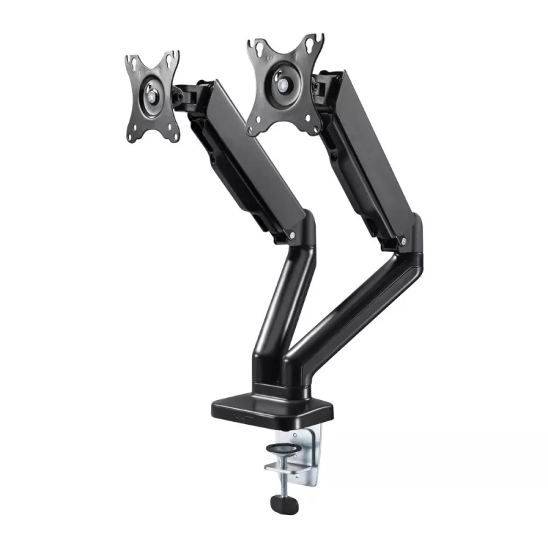 Techly ICA-LCD 462B pöytäteline näytölle, kaasujousi, 17–32 tuumaa (43,2–81,3 cm), 9 kg, VESA 75x75/100x100, musta