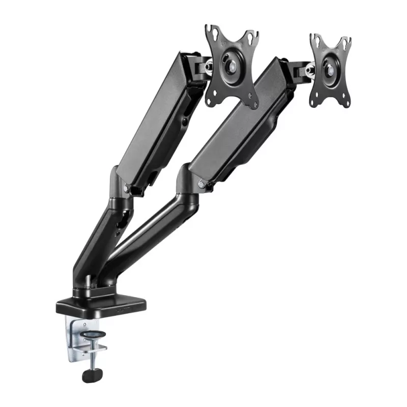 Techly ICA-LCD 462B pöytäteline näytölle, kaasujousi, 17–32 tuumaa (43,2–81,3 cm), 9 kg, VESA 75x75/100x100, musta