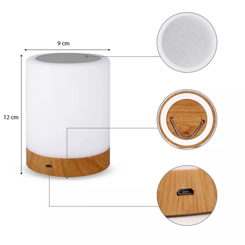 Pöytävalaisin Techly I-LED TOUCH 1,6 W valkoinen LED kosketusohjaus