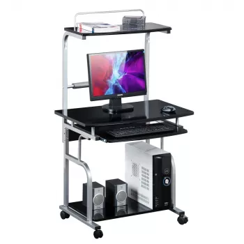 Techly Compact monitoiminen tietokonepöytä, kiiltävä musta ICA-TB 7800BK