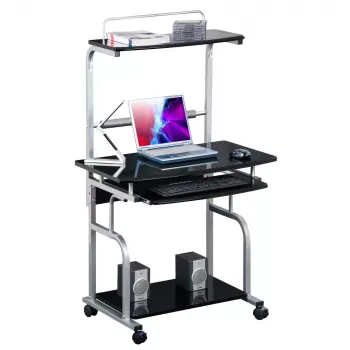 Techly Compact monitoiminen tietokonepöytä, kiiltävä musta ICA-TB 7800BK