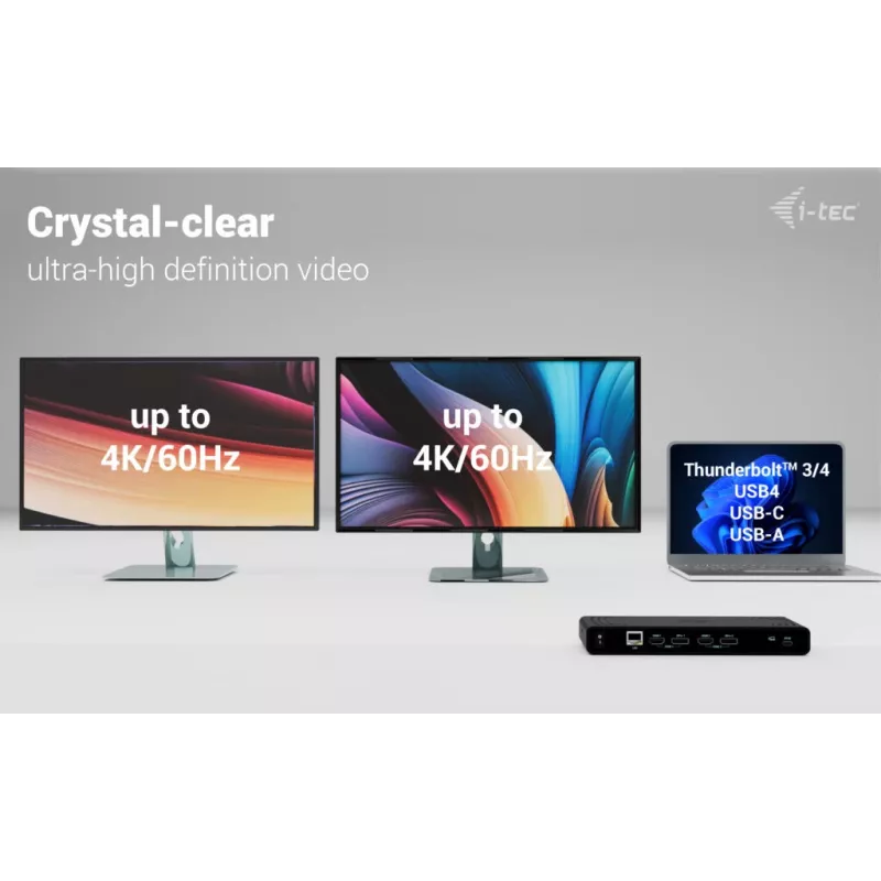 i-tec universaali Dual 4K -näyttötelakka + Power Delivery 85W