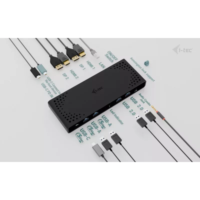 i-tec universaali Dual 4K -näyttötelakka + Power Delivery 85W