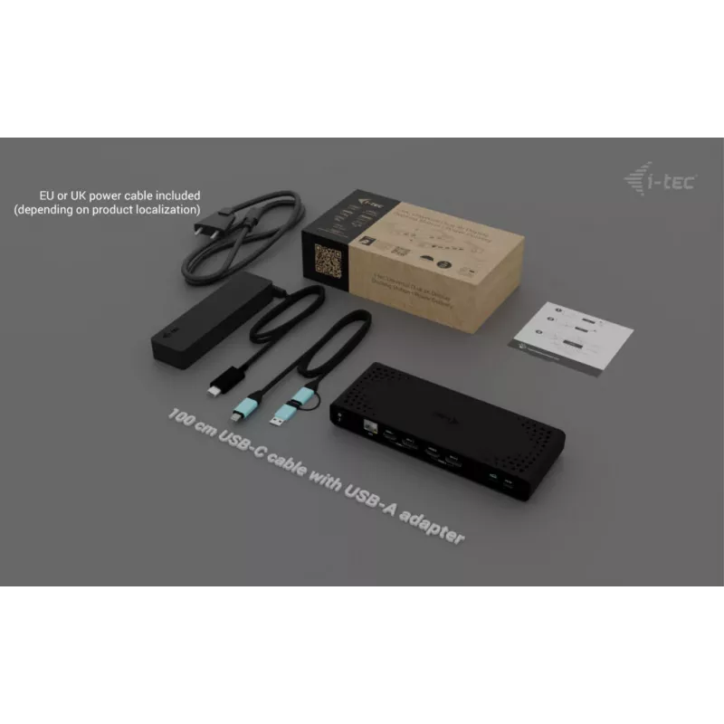 i-tec universaali Dual 4K -näyttötelakka + Power Delivery 85W