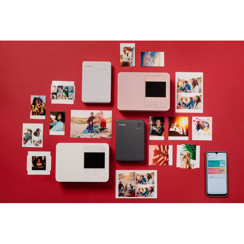Canon SELPHY QX20 kannettava valokuvatulostin, sublimaatiotulostus, 287 x 287 DPI, 72 x 85 mm, Wi-Fi, USB-C, terrakotanpunainen