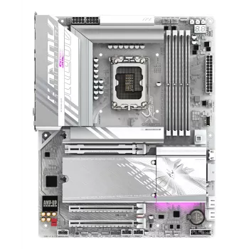 GIGABYTE Z890 AORUS ELITE WIFI7 ICE emolevy - tukee Intel Core Ultra (sarja 2) -suorittimia, 16+1+2 vaihe VRM, jopa 8800MHz DDR5 (OC), 1xPCIe 5.0 + 3xPCIe 4.0, Wi-Fi 7, 2.5GbE LAN, Thunderbolt 4