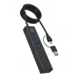 ICY BOX IB-HUB1737-C3 USB 3.2 Gen 1 (3.1 Gen 1) Type-C 5000 Mbit/s musta