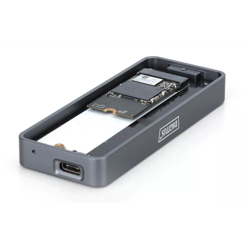 DIGITUS USB-kiintolevykotelo – NVMe 20 Gbit/s USB 3.2 Gen 2x2 alumiini työkaluton
