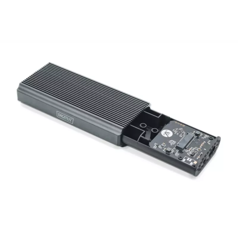 Digitus USB M.2 -kiintolevykotelo SSD ulkoinen NVMe 40Gbps USB 4.0 alumiini työkaluton DA-71158
