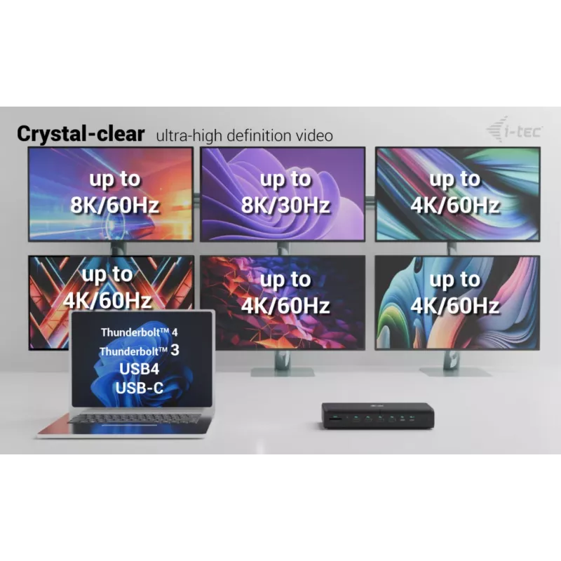 i-tec Universal 6x 4K/60Hz -näyttötelakka + Power Delivery 140W