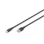 DIGITUS USB-C -silikonilatauskaapeli USB-A - USB-C USB 2.0 60W - 50cm musta