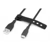 DIGITUS USB-C -silikonilatauskaapeli USB-A - USB-C USB 2.0 60W - 1m musta