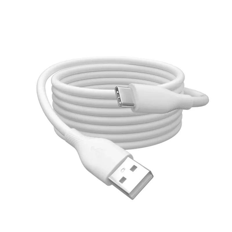DIGITUS USB-C -silikonilatauskaapeli USB-A - USB-C USB 2.0 60W - 1m valkoinen