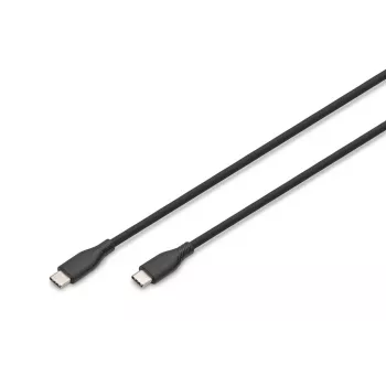 DIGITUS USB-C -silikonilatauskaapeli USB-C - USB-C USB 2.0 60W - 50cm musta