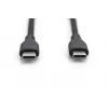 DIGITUS USB-C -silikonilatauskaapeli USB-C - USB-C USB 2.0 60W - 50cm musta