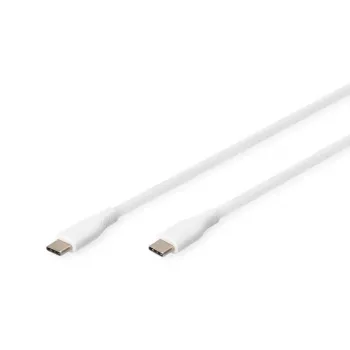 DIGITUS USB-C -silikonilatauskaapeli USB-C – USB-C USB 2.0 60W – 50 cm valkoinen