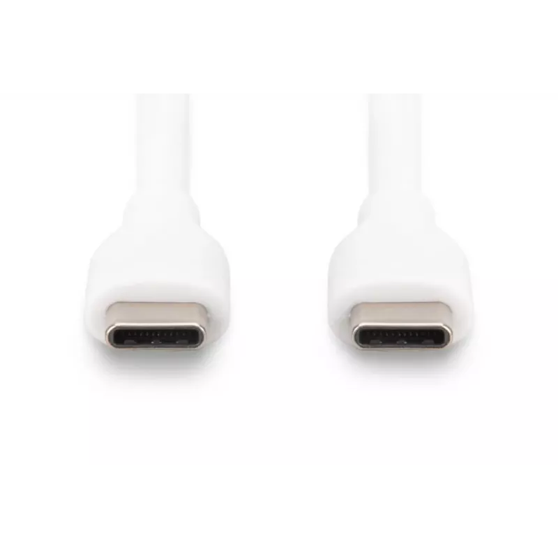 DIGITUS USB-C -silikonilatauskaapeli USB-C – USB-C USB 2.0 60W – 50 cm valkoinen