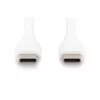 DIGITUS USB-C -silikonilatauskaapeli USB-C - USB-C USB 2.0 60W - 1m valkoinen
