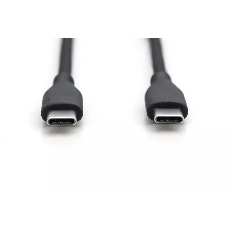 DIGITUS USB-C -silikonilatauskaapeli USB-C - USB-C USB 2.0 60W - 2m musta