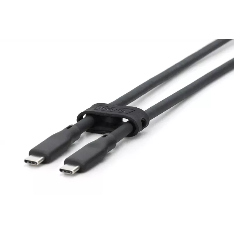 DIGITUS USB -silikoniliitäntäkaapeli USB-C - USB-C USB 3.2 Gen1 5G 4K 100W - 2 m musta