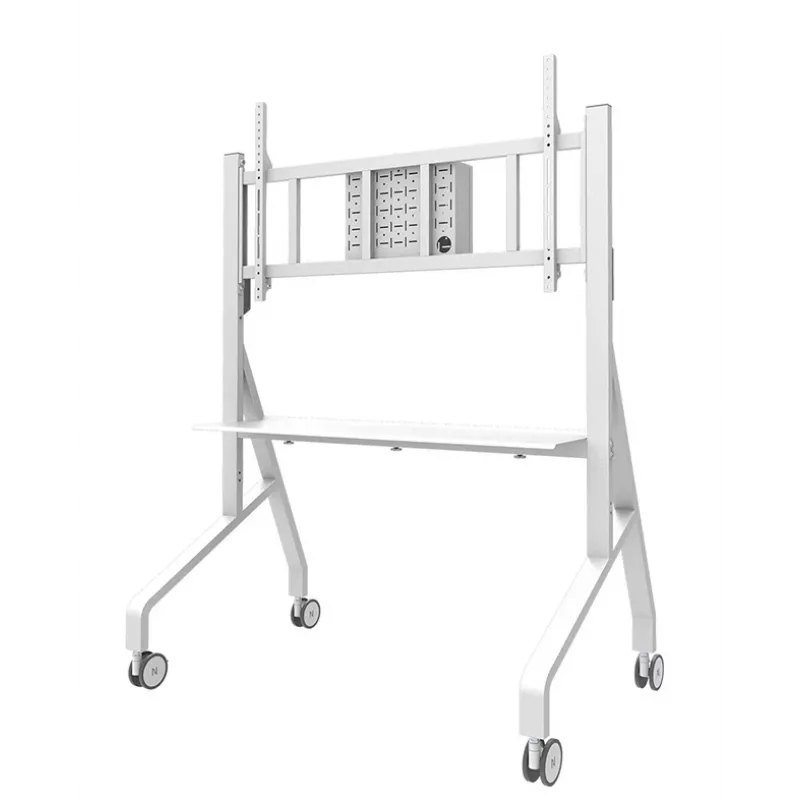 Neomounts MOVE Go XL FL50-575WH1 TV-teline, 65-110 tuumaa, enint. 125 kg, VESA 100x100-1100x600, korkeus säädettävissä 129-139 cm, lukittava, nopea asennus, TÜV-sertifioitu, valkoinen