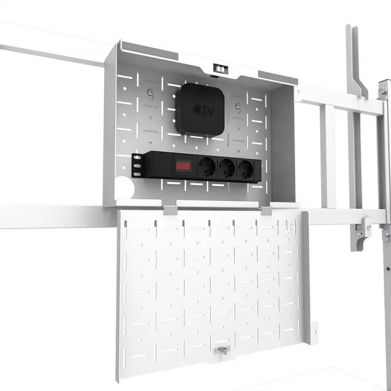 Neomounts MOVE Go XL FL50-575WH1 TV-teline, 65-110 tuumaa, enint. 125 kg, VESA 100x100-1100x600, korkeus säädettävissä 129-139 cm, lukittava, nopea asennus, TÜV-sertifioitu, valkoinen