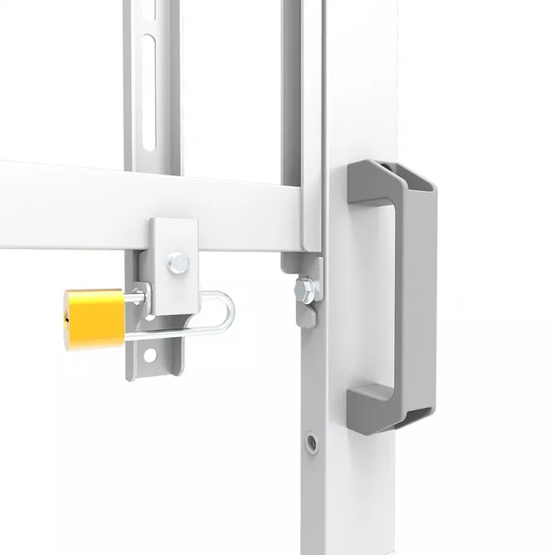 Neomounts MOVE Go XL FL50-575WH1 TV-teline, 65-110 tuumaa, enint. 125 kg, VESA 100x100-1100x600, korkeus säädettävissä 129-139 cm, lukittava, nopea asennus, TÜV-sertifioitu, valkoinen