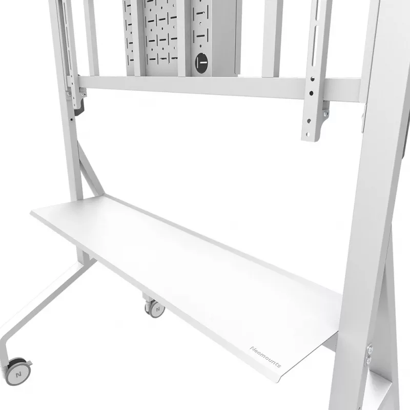 Neomounts MOVE Go XL FL50-575WH1 TV-teline, 65-110 tuumaa, enint. 125 kg, VESA 100x100-1100x600, korkeus säädettävissä 129-139 cm, lukittava, nopea asennus, TÜV-sertifioitu, valkoinen