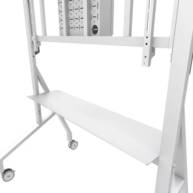 Neomounts MOVE Go XL FL50-575WH1 TV-teline, 65-110 tuumaa, enint. 125 kg, VESA 100x100-1100x600, korkeus säädettävissä 129-139 cm, lukittava, nopea asennus, TÜV-sertifioitu, valkoinen