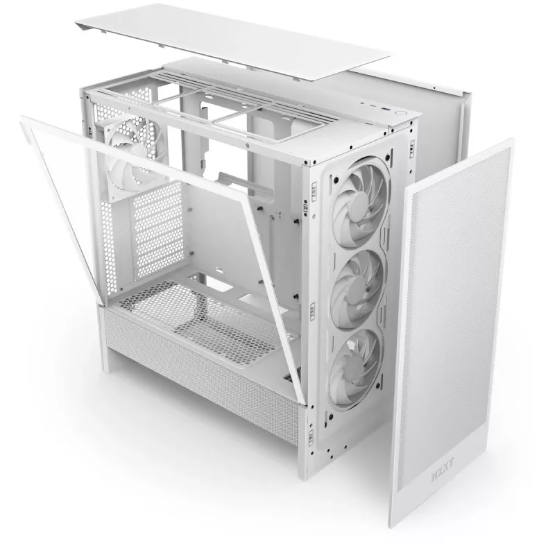 NZXT H5 Flow 2024 Midi Tower -kotelo, valkoinen