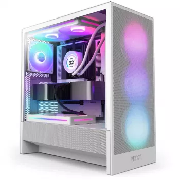 NZXT H5 Flow RGB 2024 Midi Tower -kotelo, valkoinen