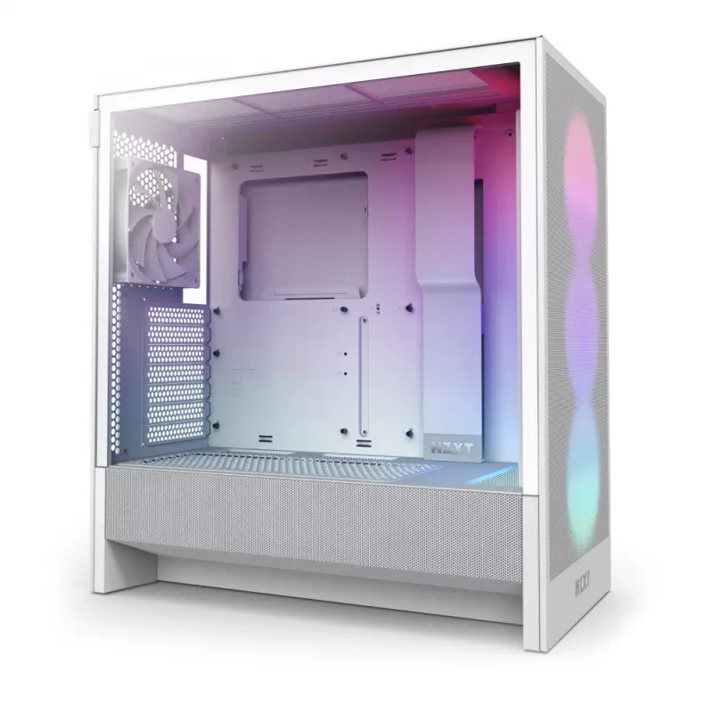 NZXT H5 Flow RGB 2024 Midi Tower -kotelo, valkoinen