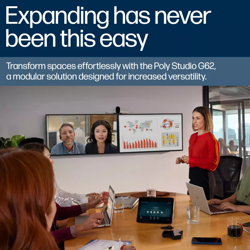 HP Poly Studio G62 videoneuvottelujärjestelmä asennuslevysarjalla