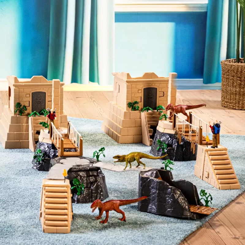 Toiminta/seikkailu Schleich Eroberung des Dino-Tempels Mega-Set monivärinen