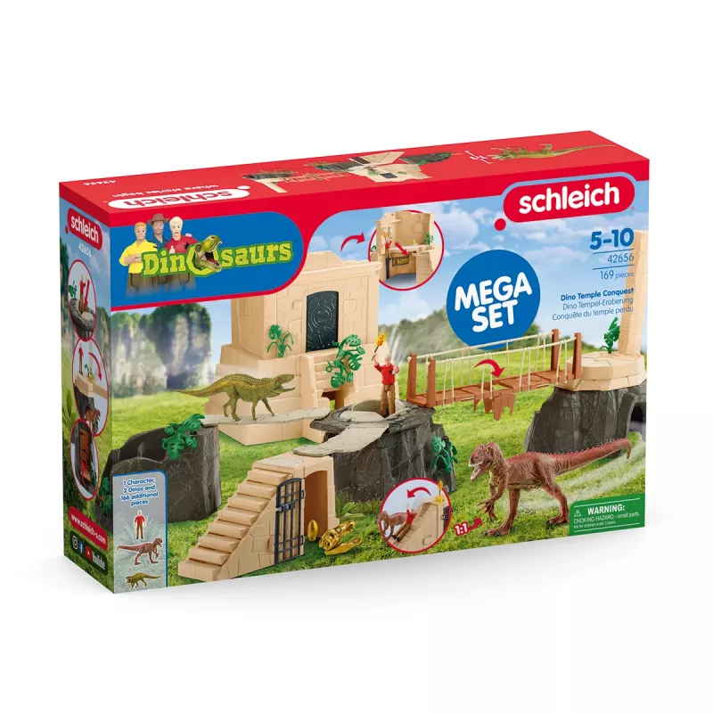 Toiminta/seikkailu Schleich Eroberung des Dino-Tempels Mega-Set monivärinen