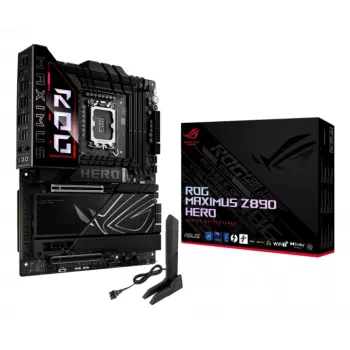 Emolevy ASUS ROG MAXIMUS Z890 HERO — Intel Z890, LGA 1851, ATX, DDR5, 4 DIMM, 6x M.2, Wi‑Fi 7, 2,5Gb LAN