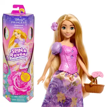 Disney Princess Spin & Reveal Rapunzel -muotinukke & asusteet, 11 yllätystä