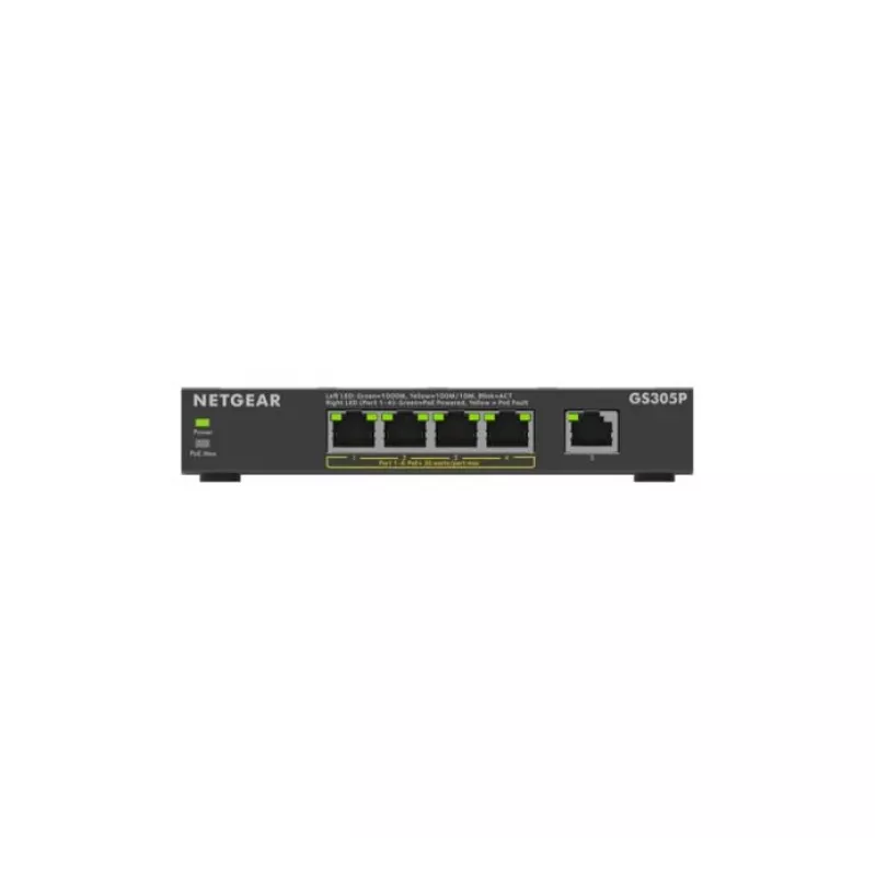 NETGEAR GS305Pv3 hallitsematon Gigabit Ethernet (10/100/1000) Power over Ethernet (PoE) musta