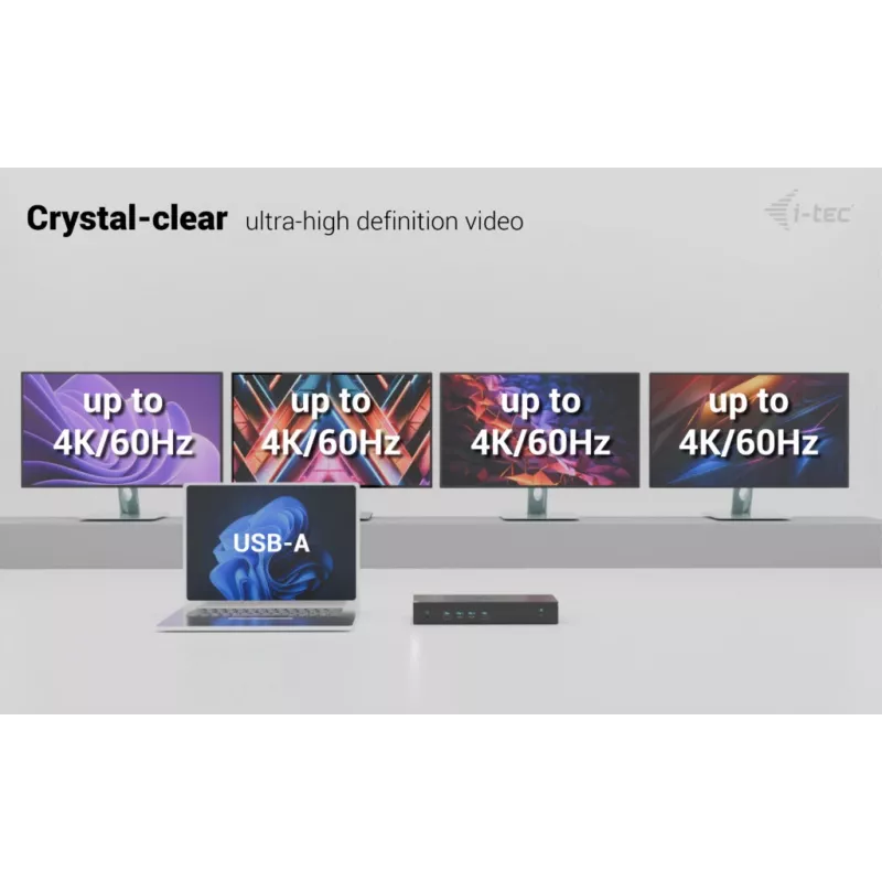 i-tec universaali 5x 4K/60Hz -näyttötelakointiasema + Power Delivery 100W