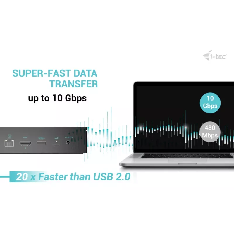 i-tec universaali 5x 4K/60Hz -näyttötelakointiasema + Power Delivery 100W