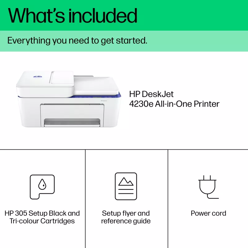 HP DeskJet 4230e langaton monitoimitulostin, Instant Ink; kopiokone, skanneri