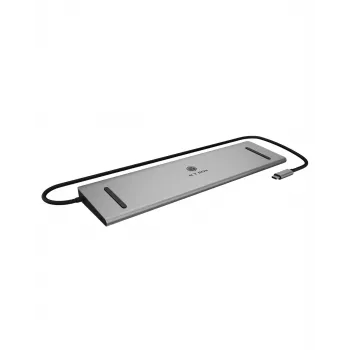 ICY BOX 11-in-1 USB Type-C, johdollinen, USB 3.2 Gen 1 (3.1 Gen 1) Type-C, 100 W, 3,5 mm, 10,100,1000 Mbit/s, antrasiitti, musta